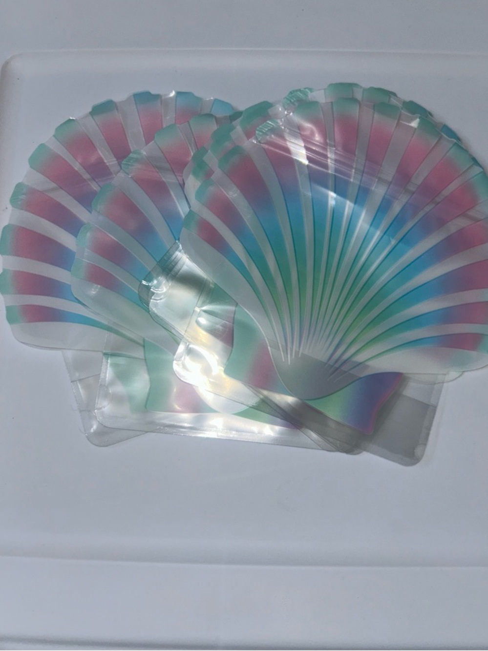 Iridescent Shell Party Plates - Pastel Rainbow